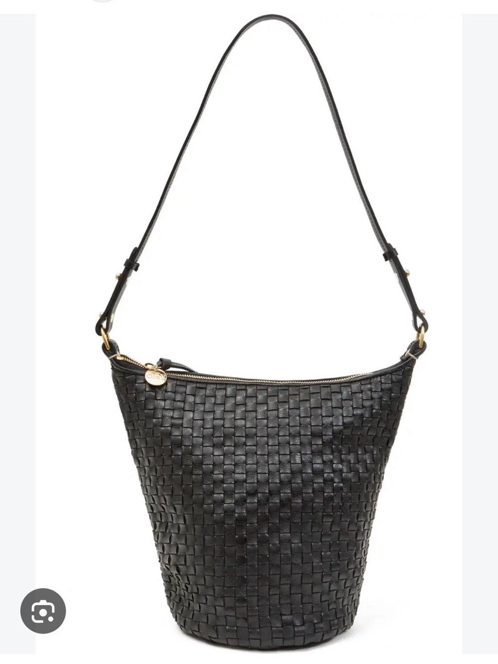 Clare V Black Woven Petite Jeanne Bucket Bag